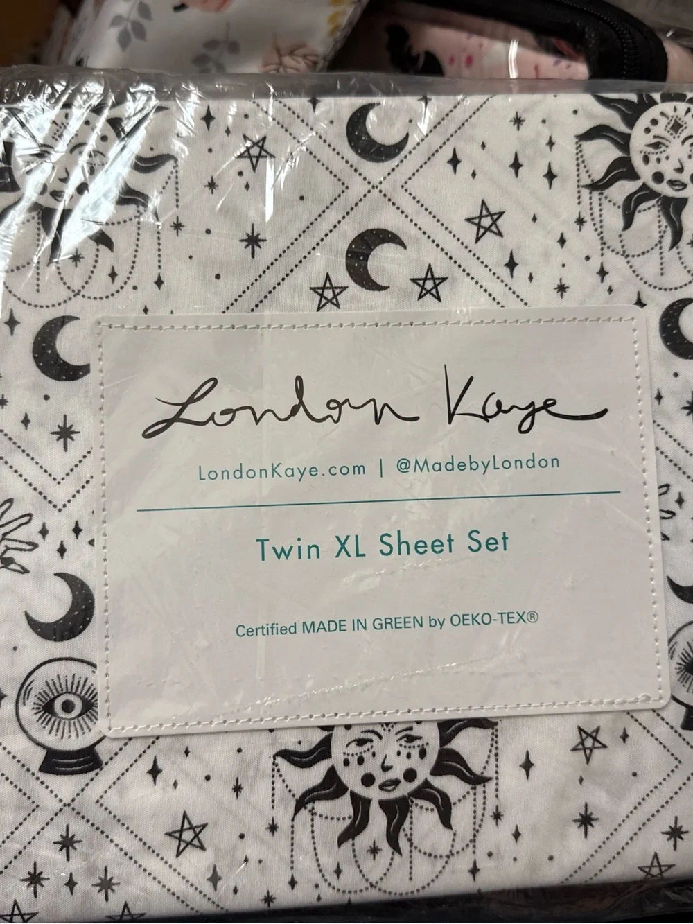 Twin XL Sheet Set - Black & White Celestial